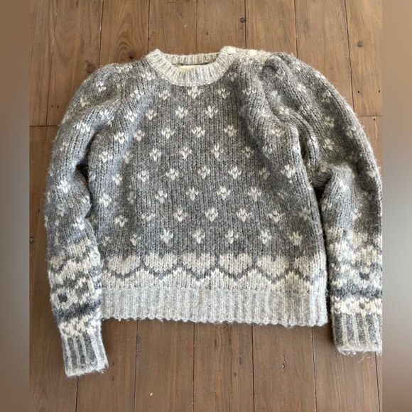 Loveshackfancy Rosie alpaca grey love heart sweater - Picture 5 of 8